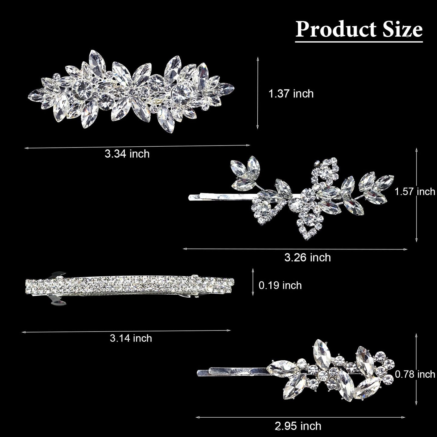 Mulzile bridal hairpin barrette showcasing the metallic alloy back clasp mechanism.