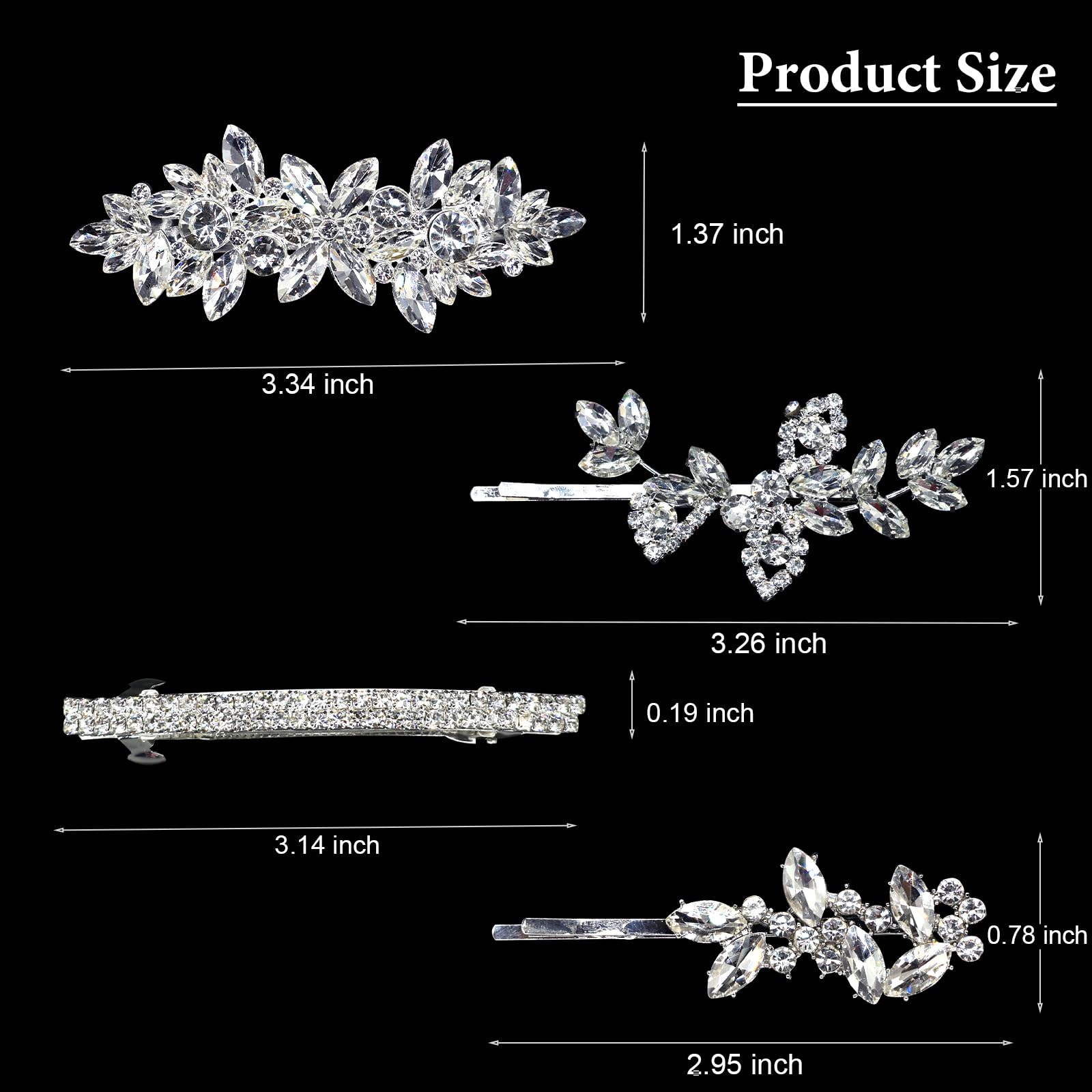 Mulzile bridal hairpin barrette showcasing the metallic alloy back clasp mechanism.