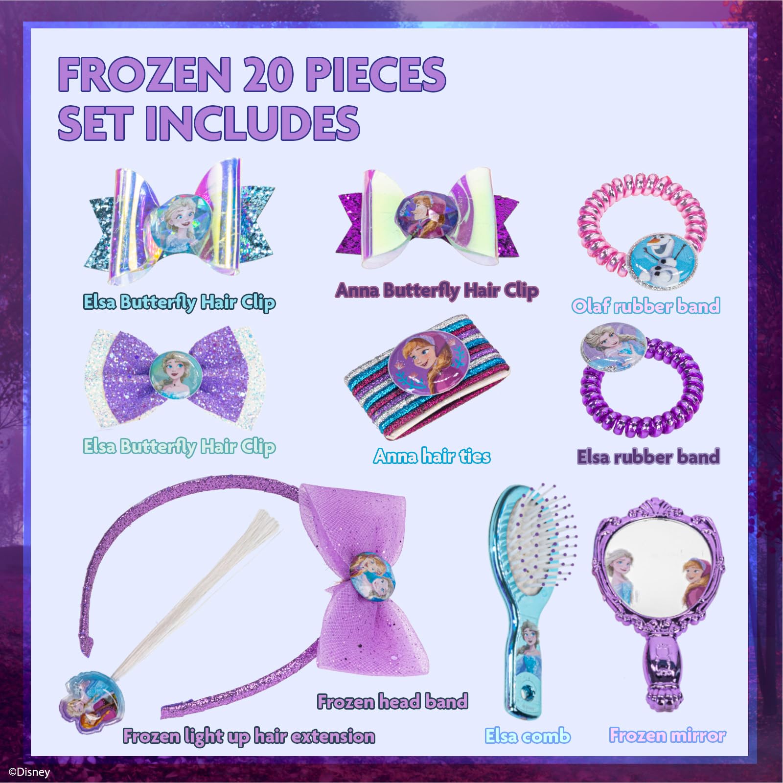 Authentic USA imported Frozen princess hair clips and colorful bows for kids styling.