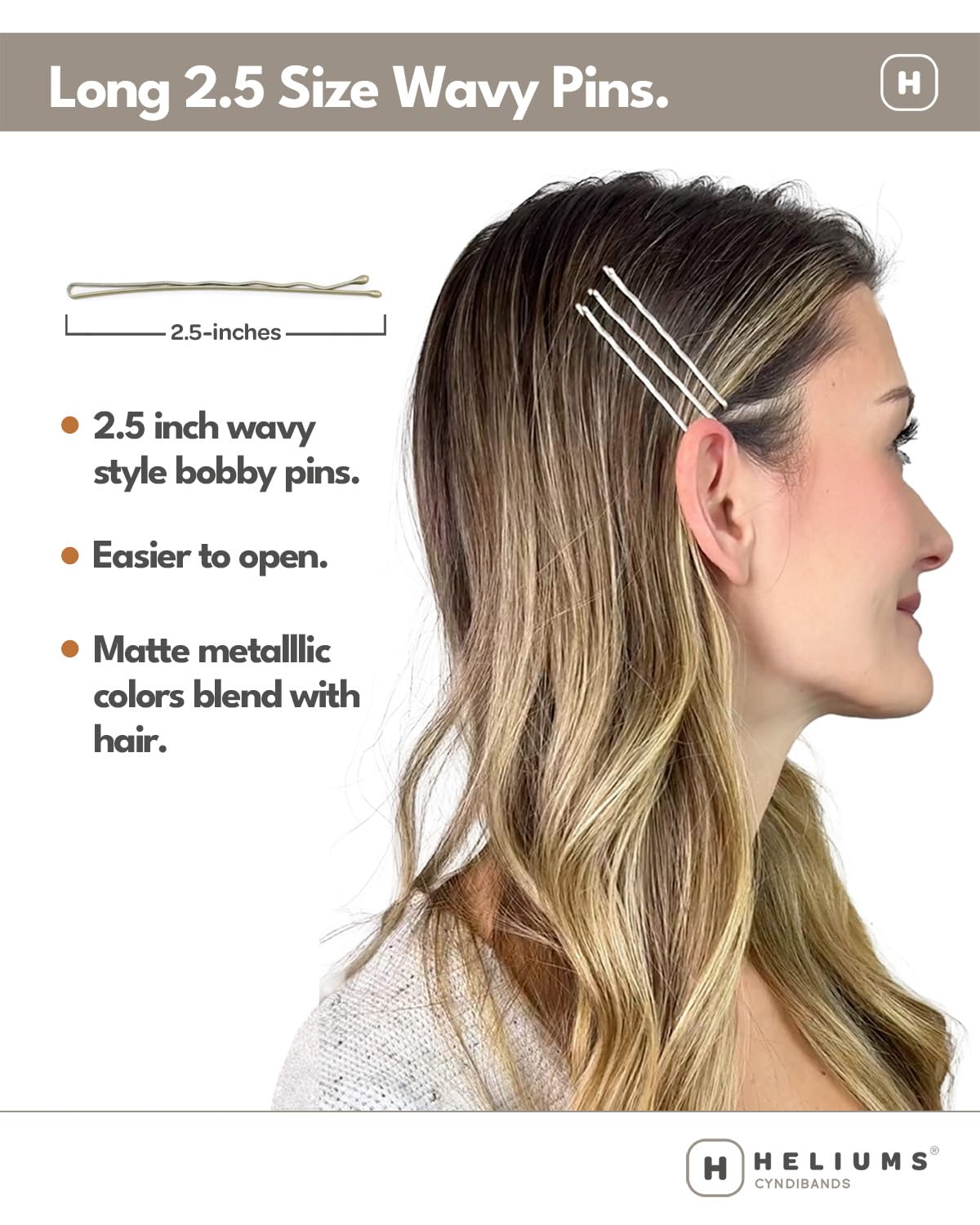 Heliums extra long wavy hair pins easier to open styling demonstration