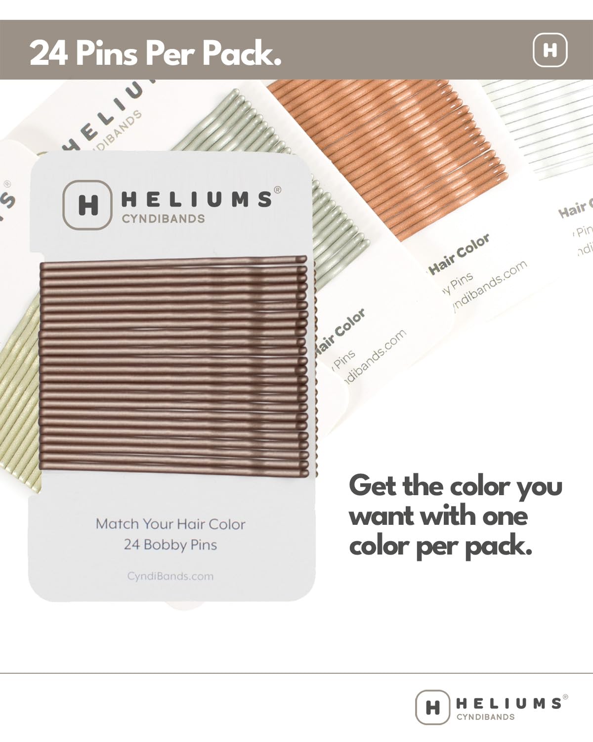 Heliums wavy hair pins close up showing rounded safety tips