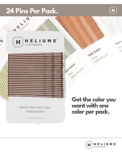Heliums wavy hair pins close up showing rounded safety tips