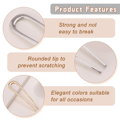 Premium gold French twist hair pin showcased on a minimalist background.