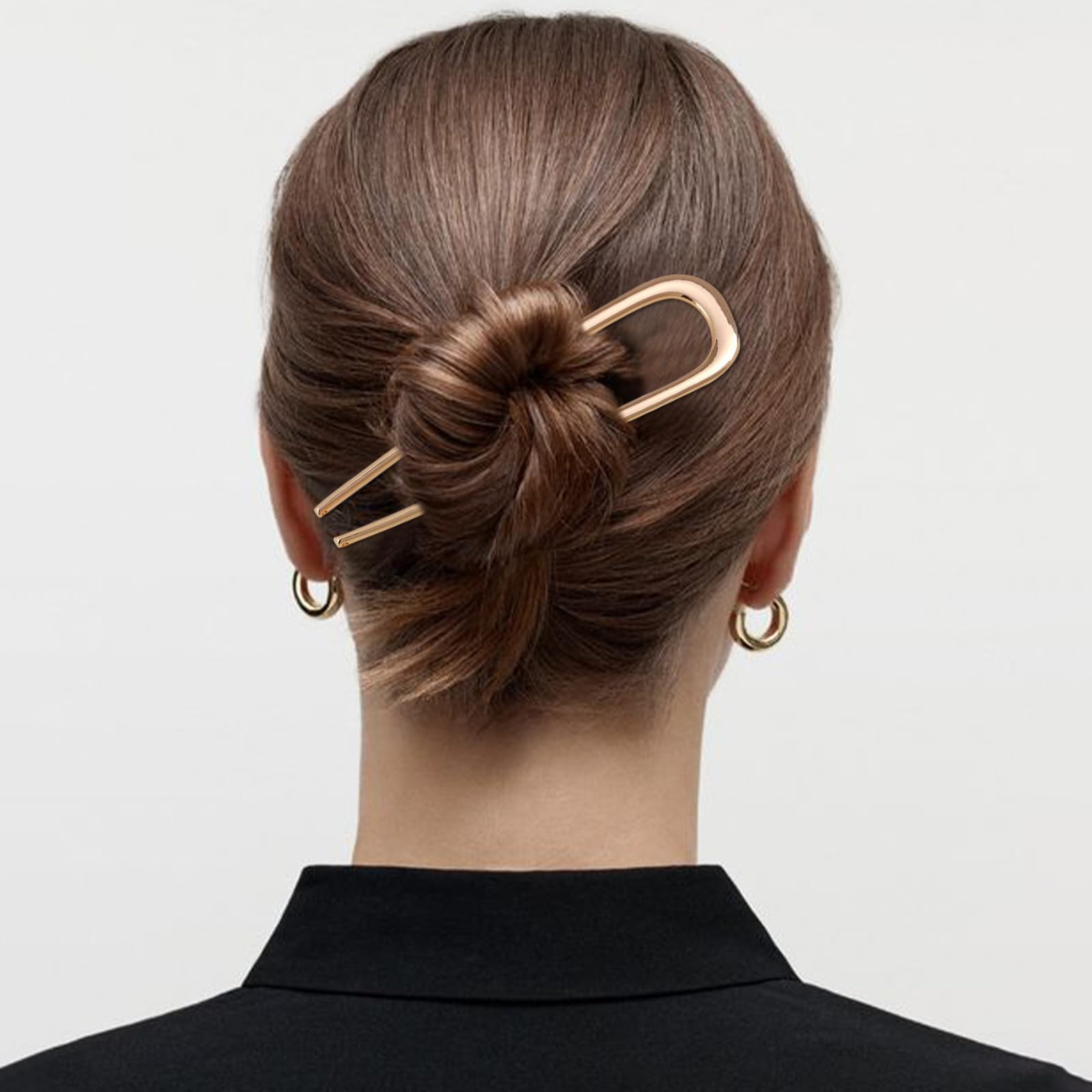 Side angle of the large metallic French hair clips for women.
