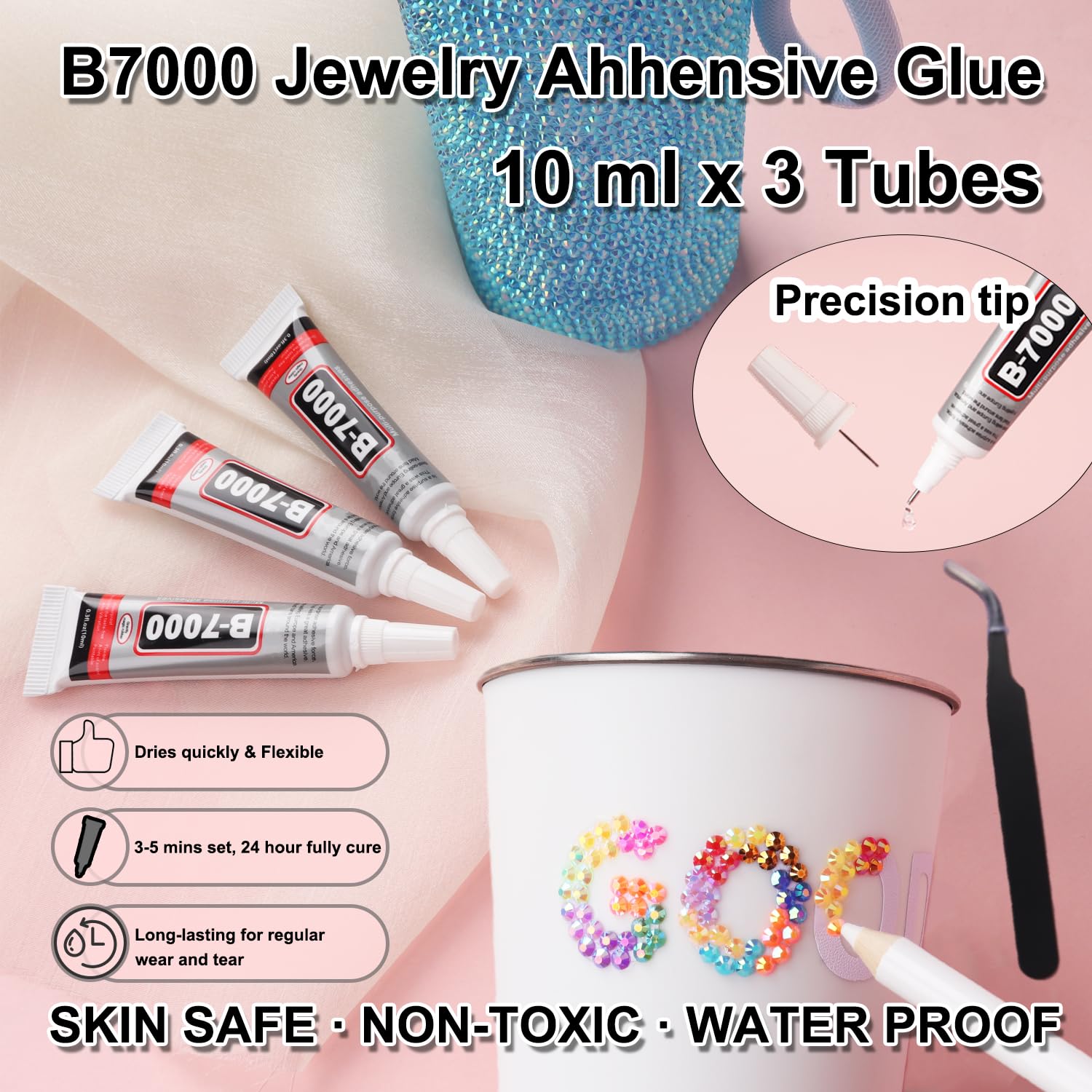 Tweezers and pickup pen tools for rhinestone application