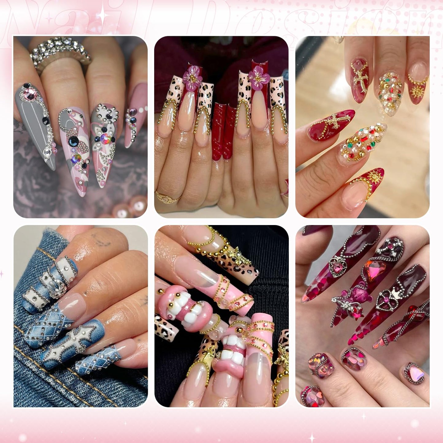 Top down view of Belleboost caviar nail beads set organized in clear box