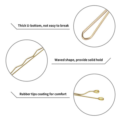 Vaincre two inch bobby pins for blonde hair displayed on a styling surface