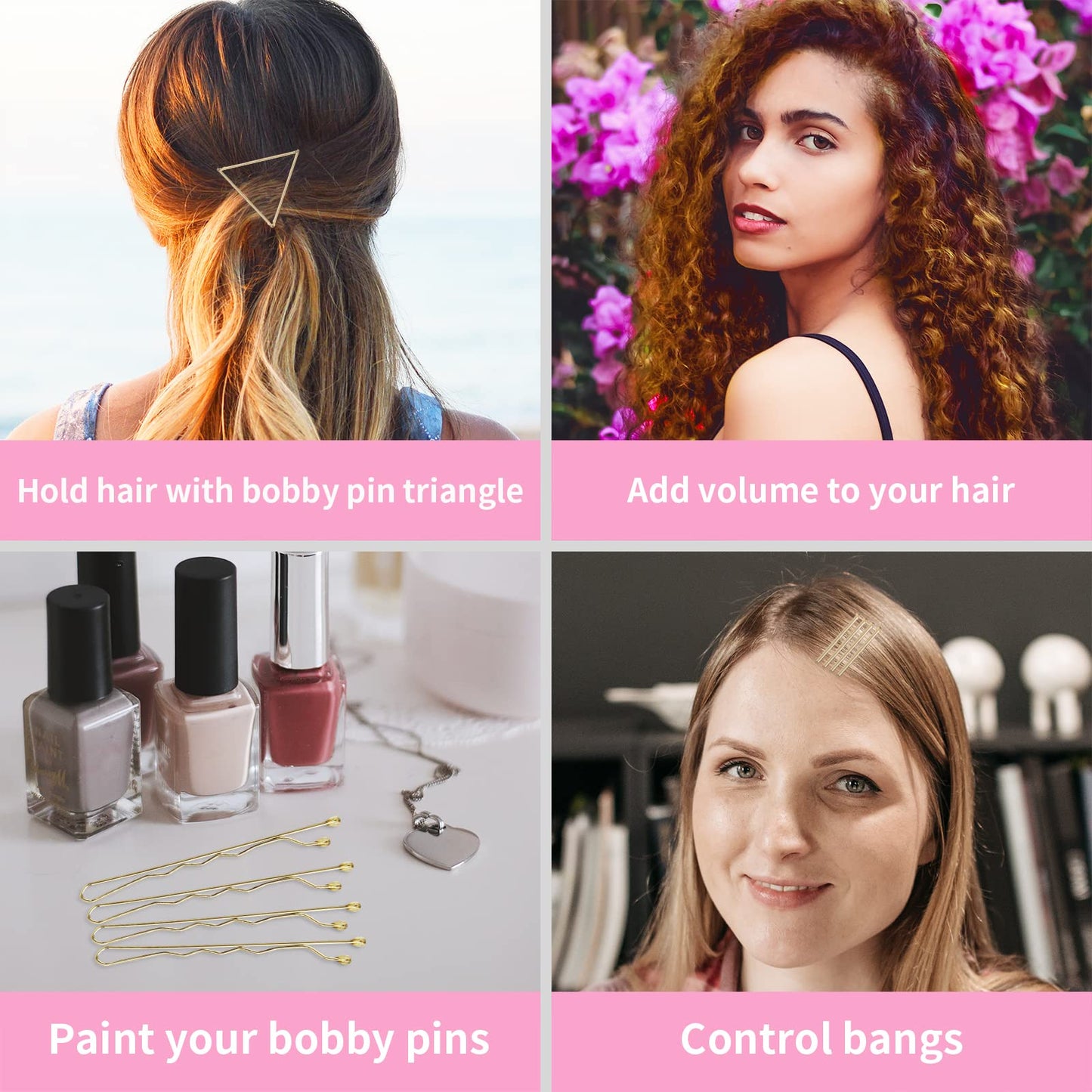 Vaincre pain free hair clips being used to style a secure blonde bun