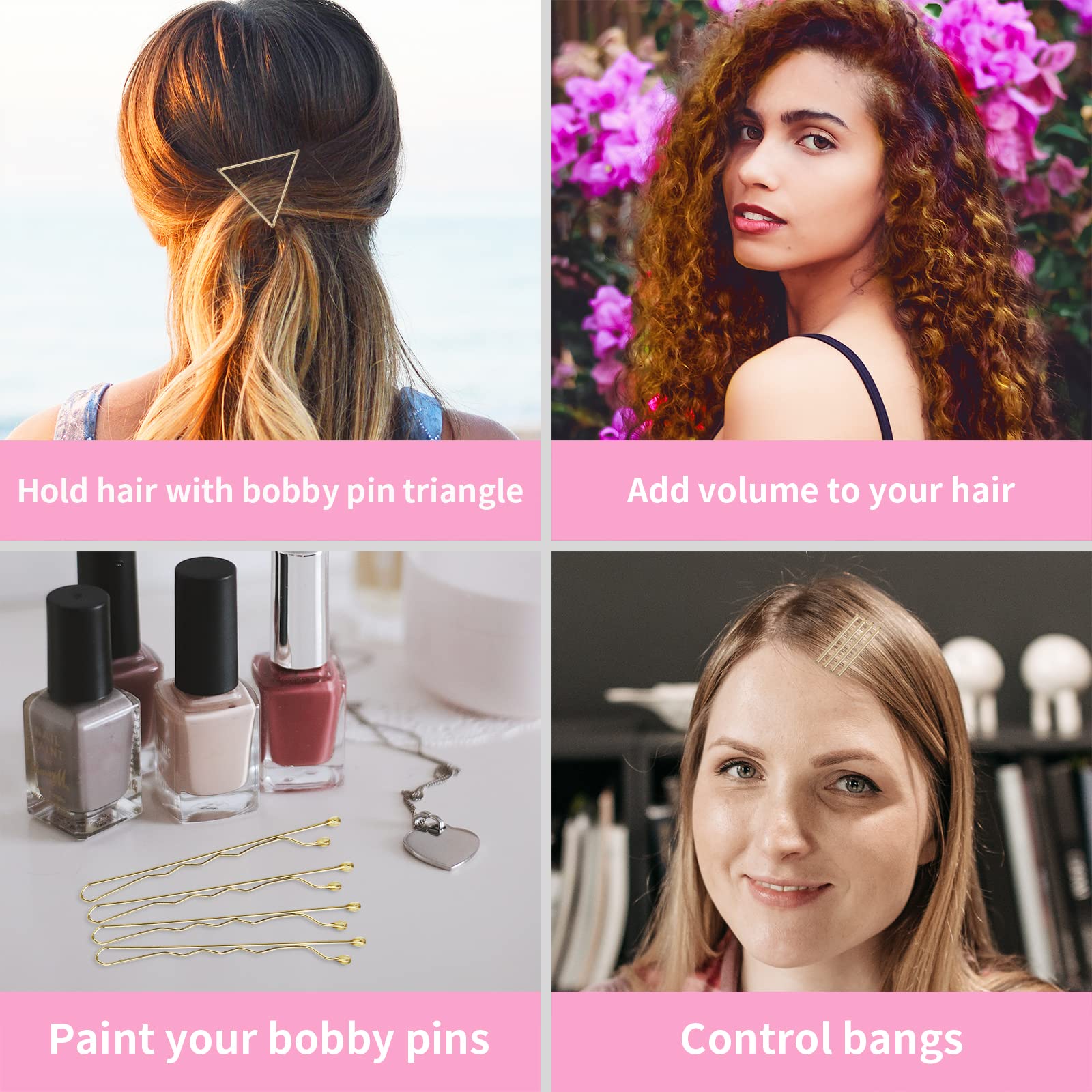 Vaincre pain free hair clips being used to style a secure blonde bun