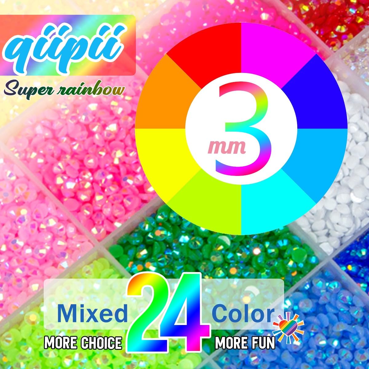 Tools included in qiipii rhinestone kit including tweezers and wax picker