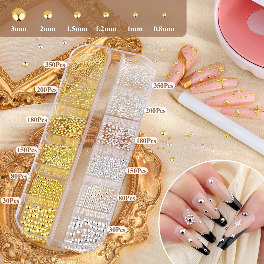 Precision tweezers and pick-up pencil included in the nail art kit