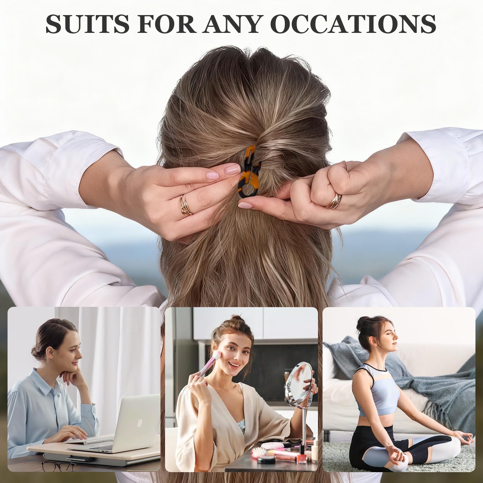 Sunolga tortoiseshell hair pins demonstrating the professional grip structure for updo hairstyles.