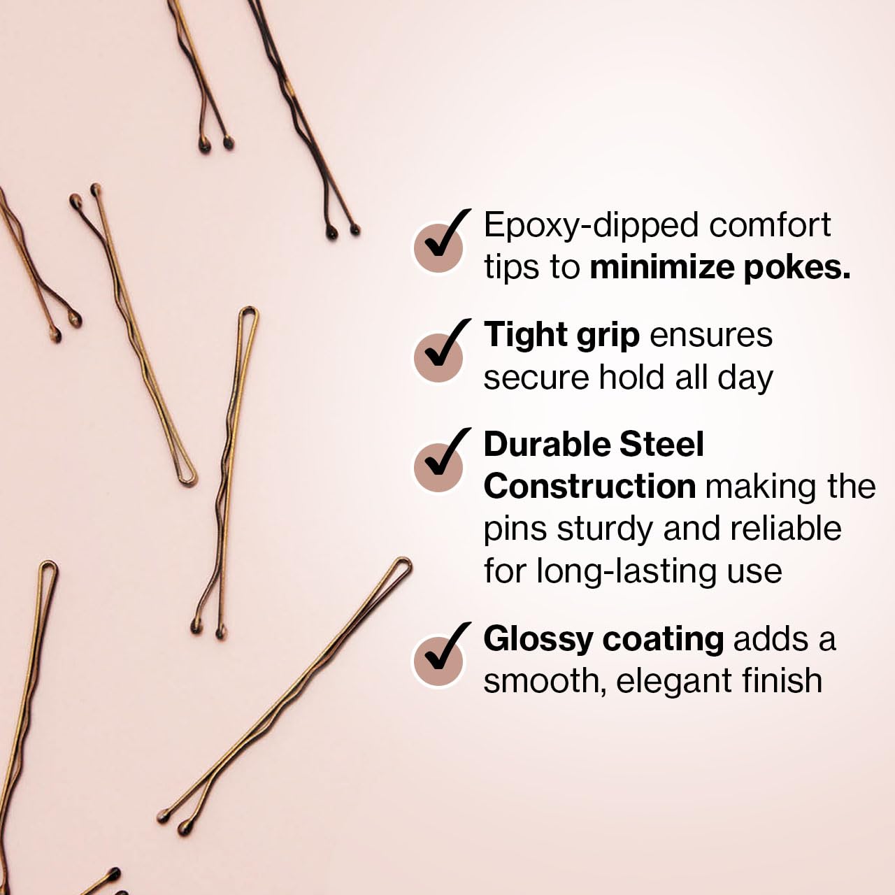 Premium blonde hair styling accessories with protective epoxy ball tips