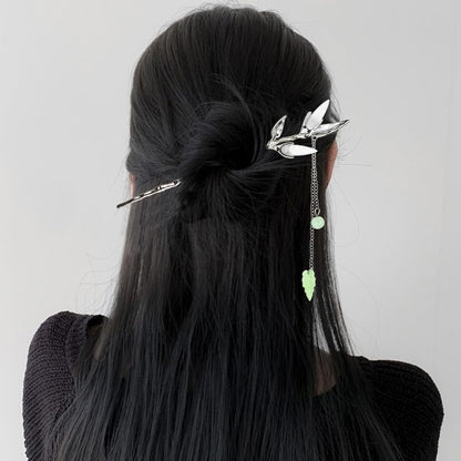 Six piece set of Asian style Hanfu metal hair sticks laid out on a clean surface.
