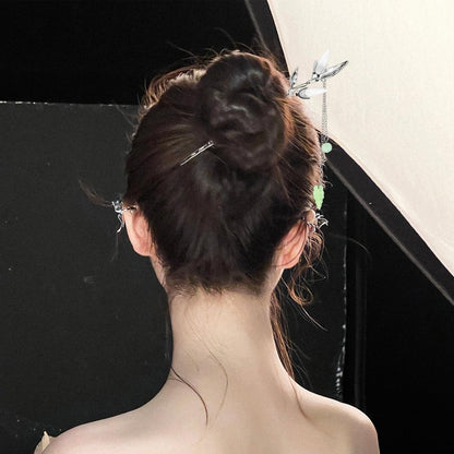 Side angle view of the SANNIDHI celestial hair accessories illustrating the 7 inch product length.