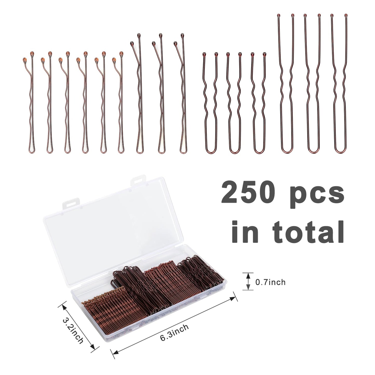 Jelara U shaped bun pins showing the smooth ball tipped ends for scalp protection