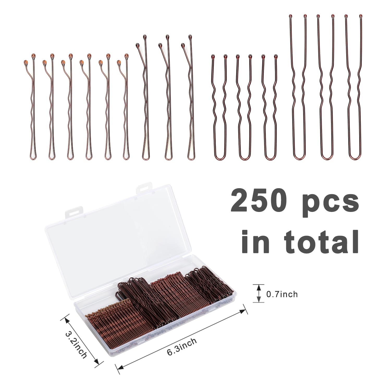 Jelara U shaped bun pins showing the smooth ball tipped ends for scalp protection