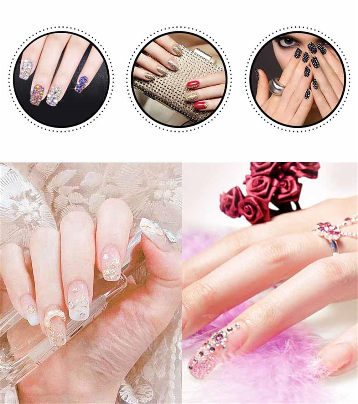 High-precision machine-cut round AB rhinestones 3mm size