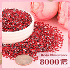 Belleboost 3mm red flatback crystals close up