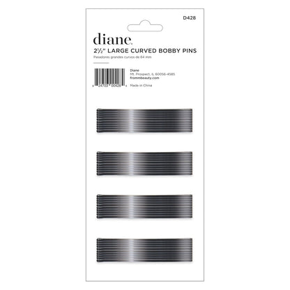 Top view of professional flat black bobby pins by Diane