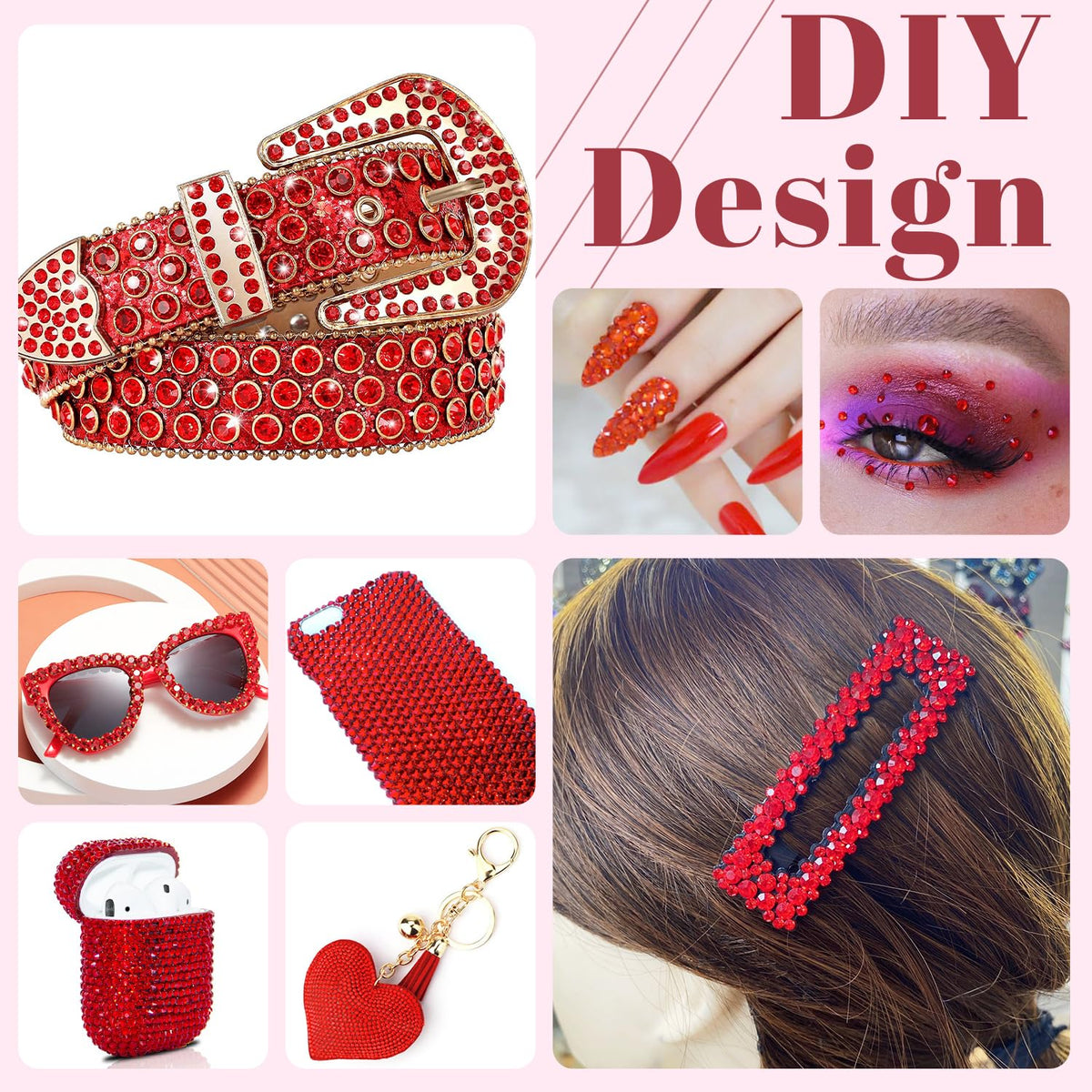 Belleboost DIY nail art and craft rhinestones arrangement