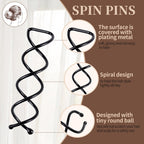 Fandamei twist screw hair pins black metal design