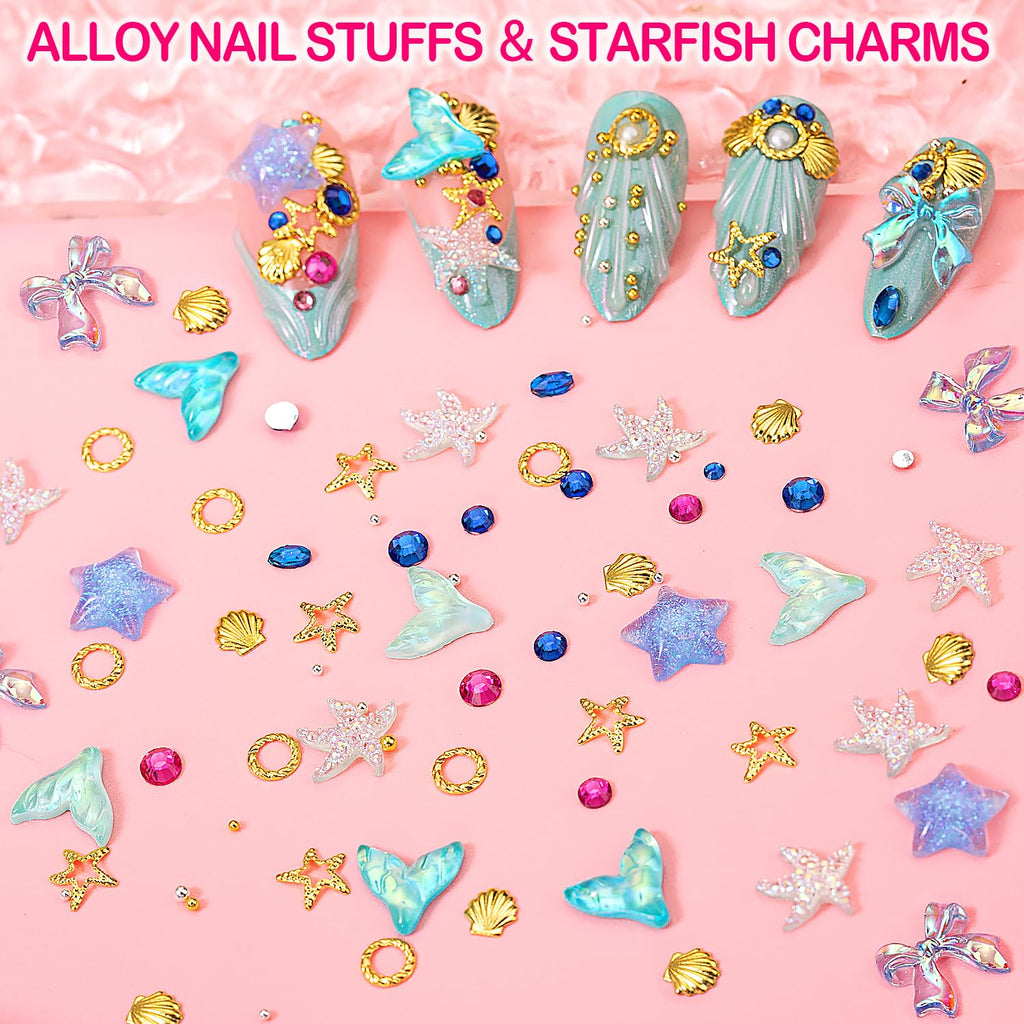Assorted multi-shaped AB crystal rhinestones and metallic chains assortment