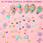 Assorted multi-shaped AB crystal rhinestones and metallic chains assortment