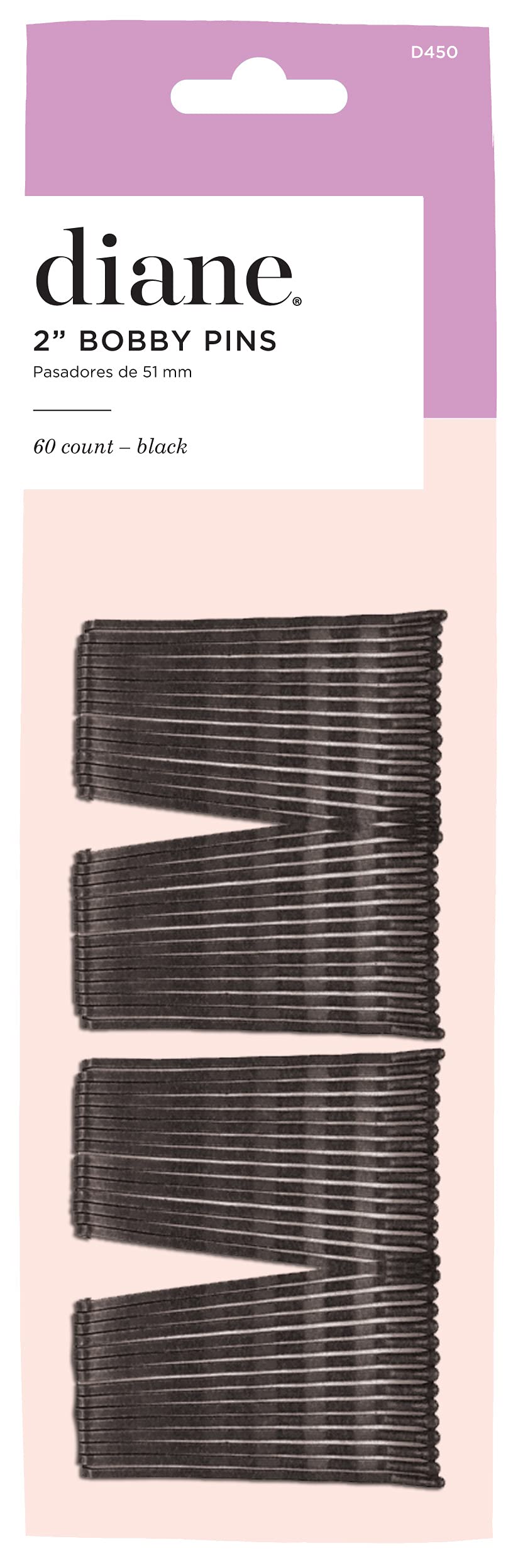 Close up of Diane black bobby pins showing ball tip detail