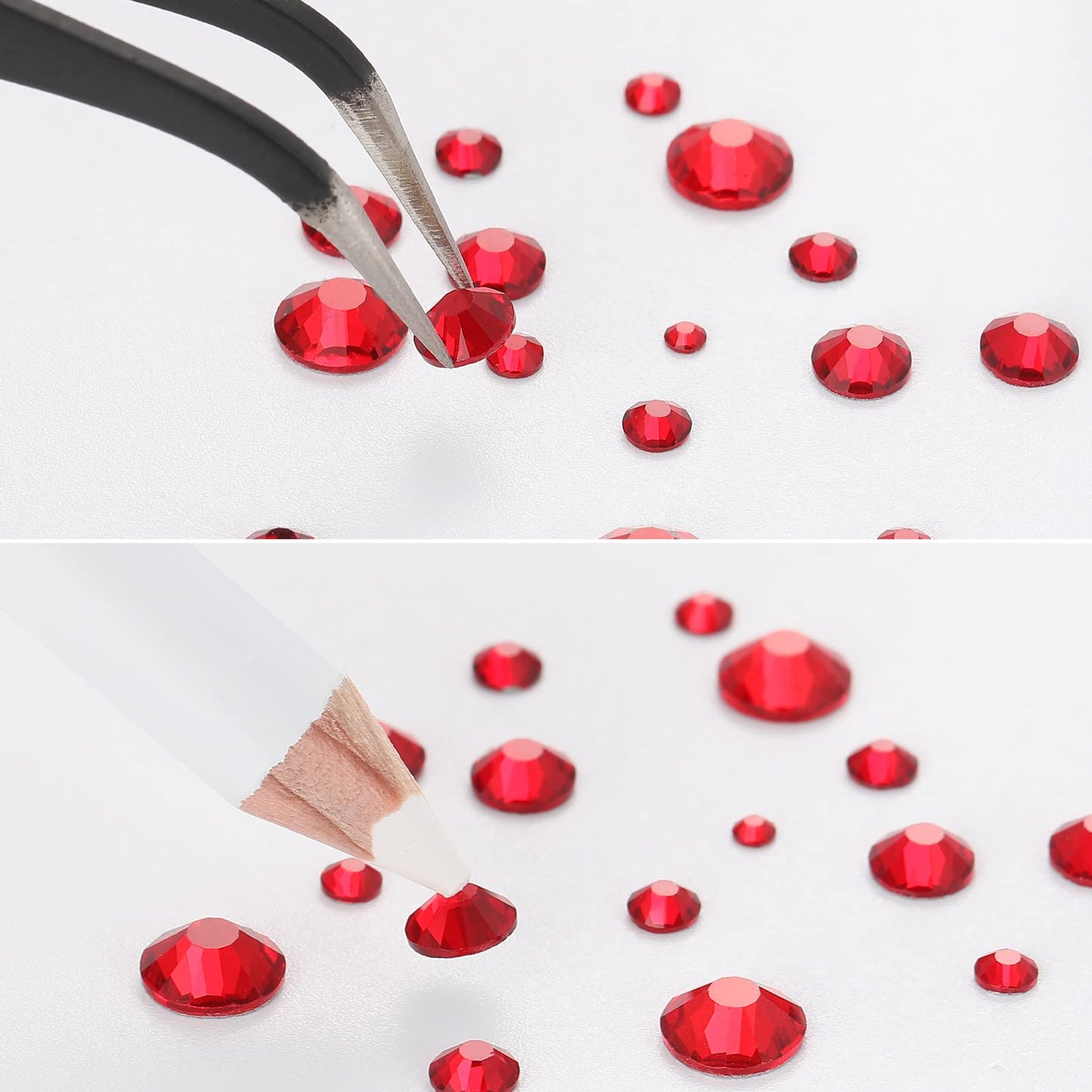 Flat view of the wax picking pencil and precision tweezers included.