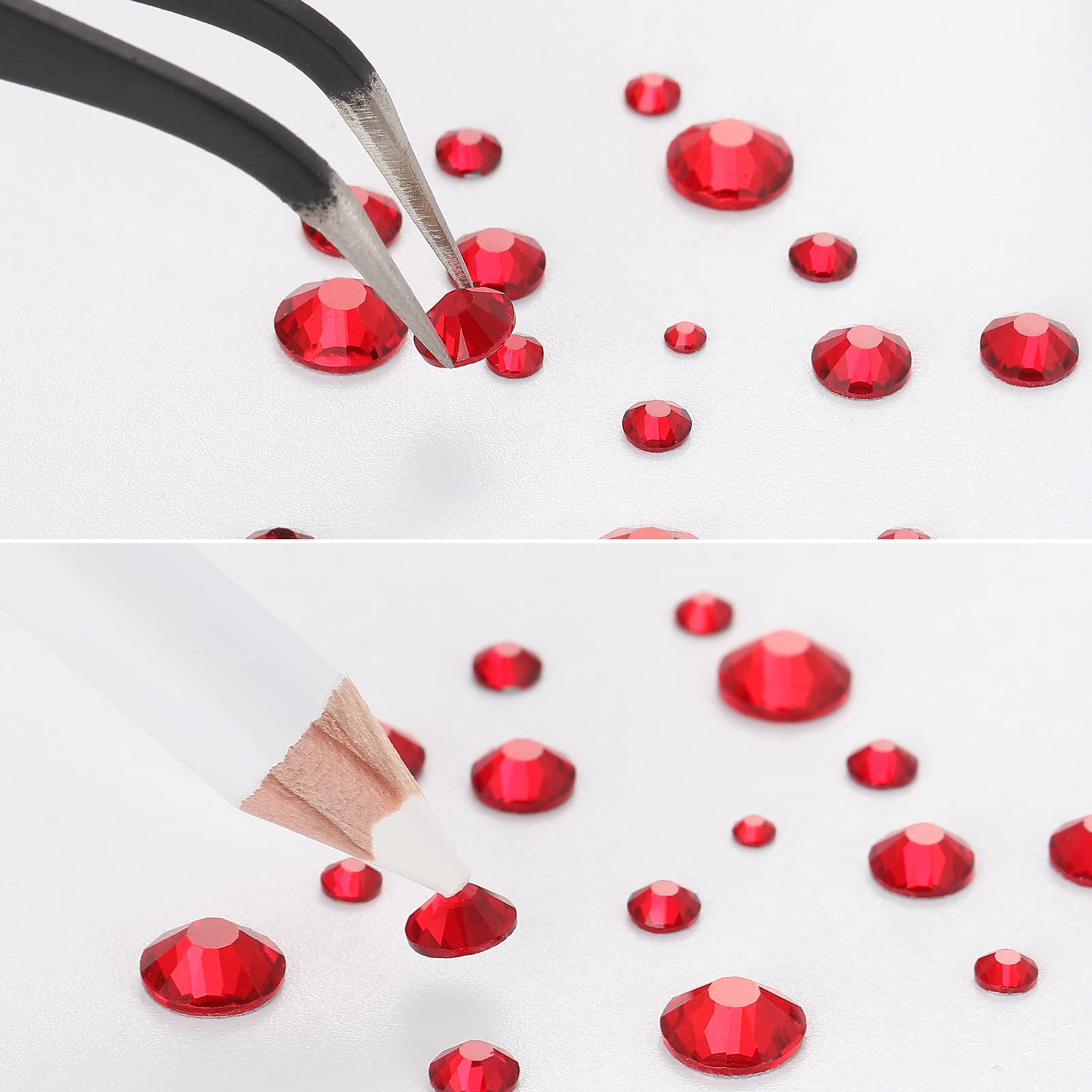 Flat view of the wax picking pencil and precision tweezers included.