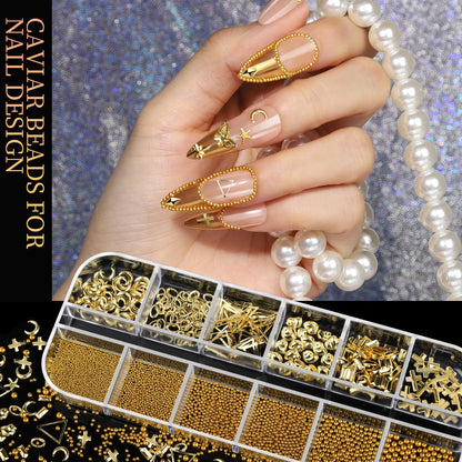 Nymora nail art accessories organized in individual storage containers