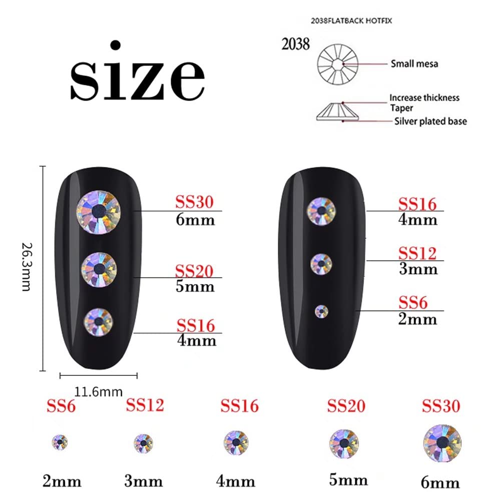 Kdkyy 5mm flatback rhinestones arranged for nail art