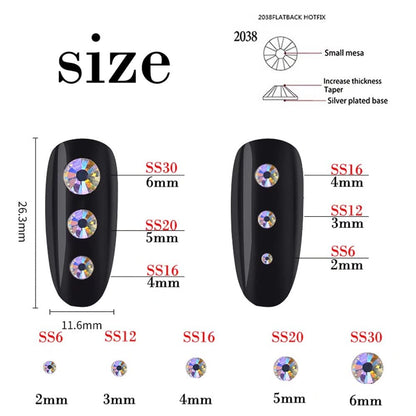Kdkyy 5mm flatback rhinestones arranged for nail art