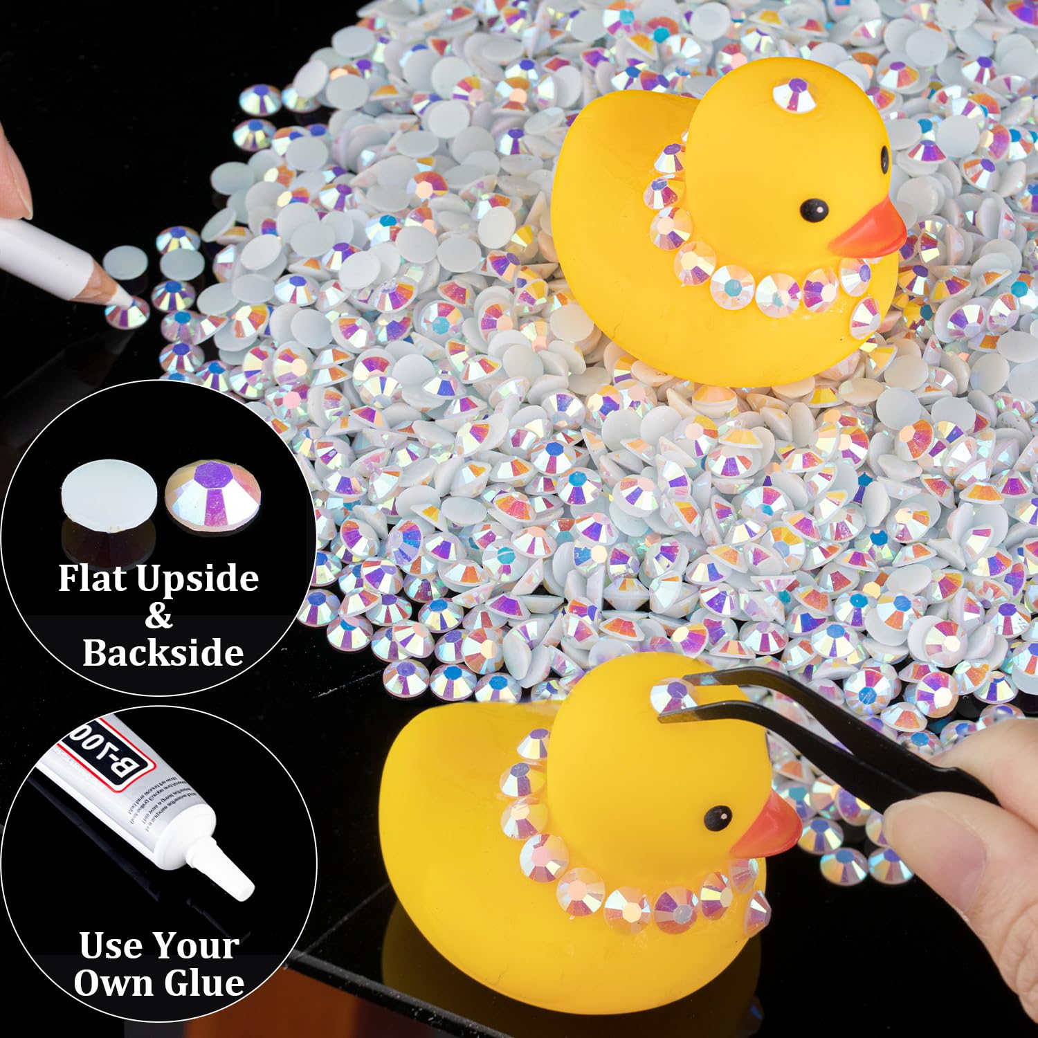 Detailed view of 3mm flatback resin gems for nail art
