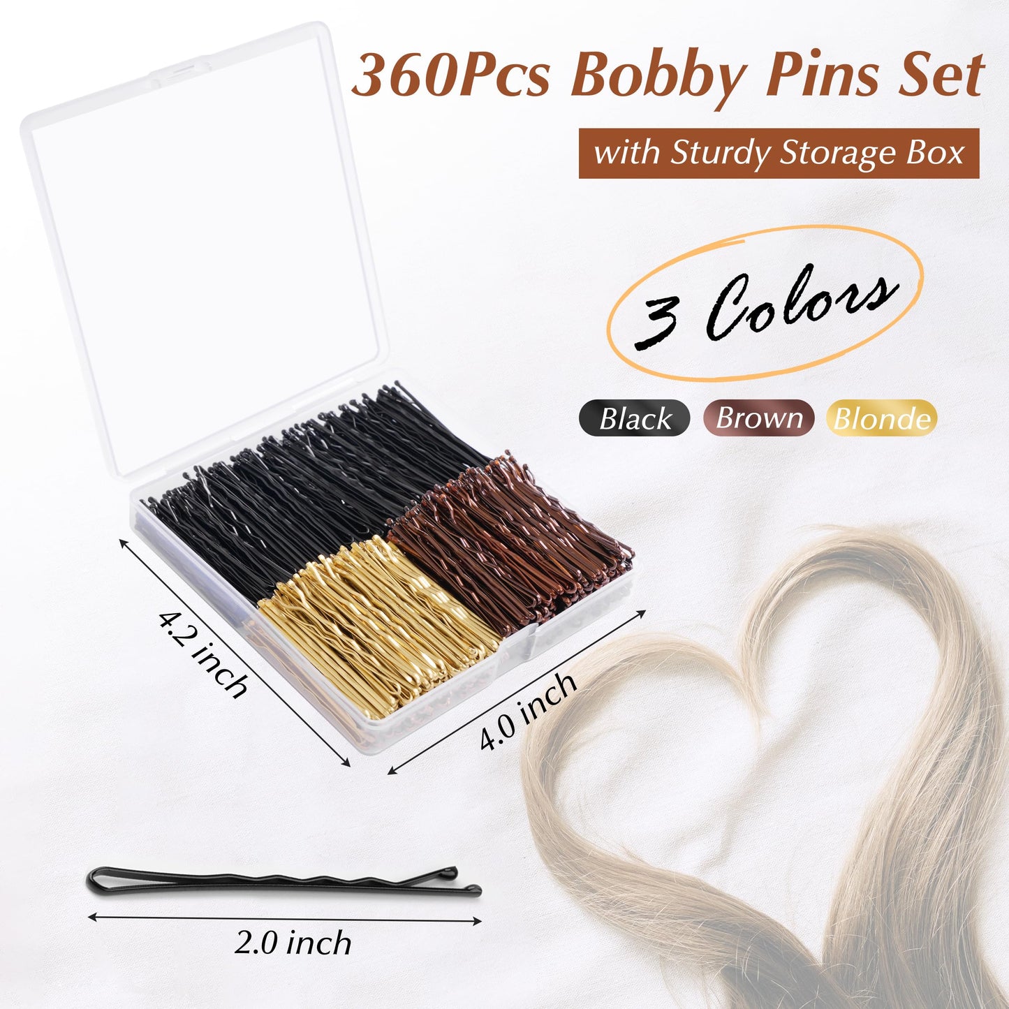 DF DUALFERV premium metal hair pins showcasing the middle crinkle design and protective rounded ends close up view