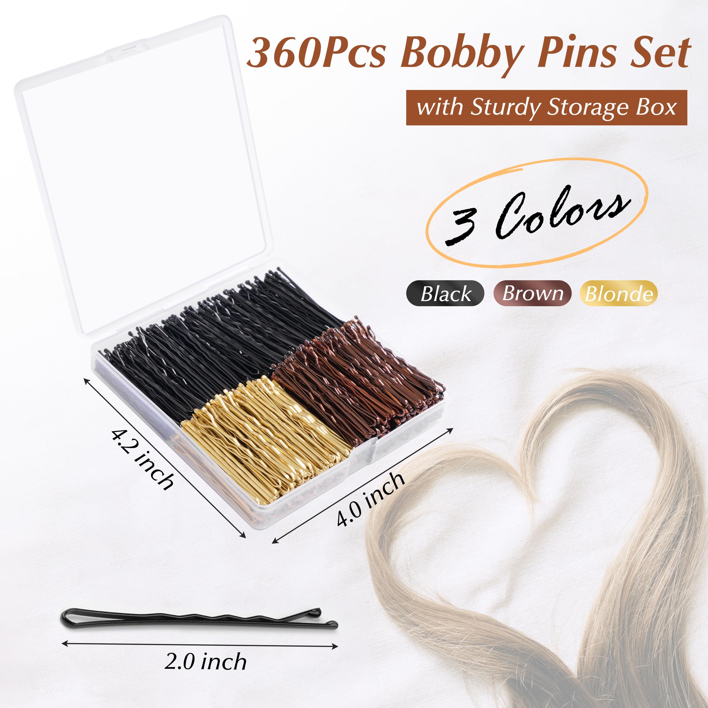 DF DUALFERV premium metal hair pins showcasing the middle crinkle design and protective rounded ends close up view