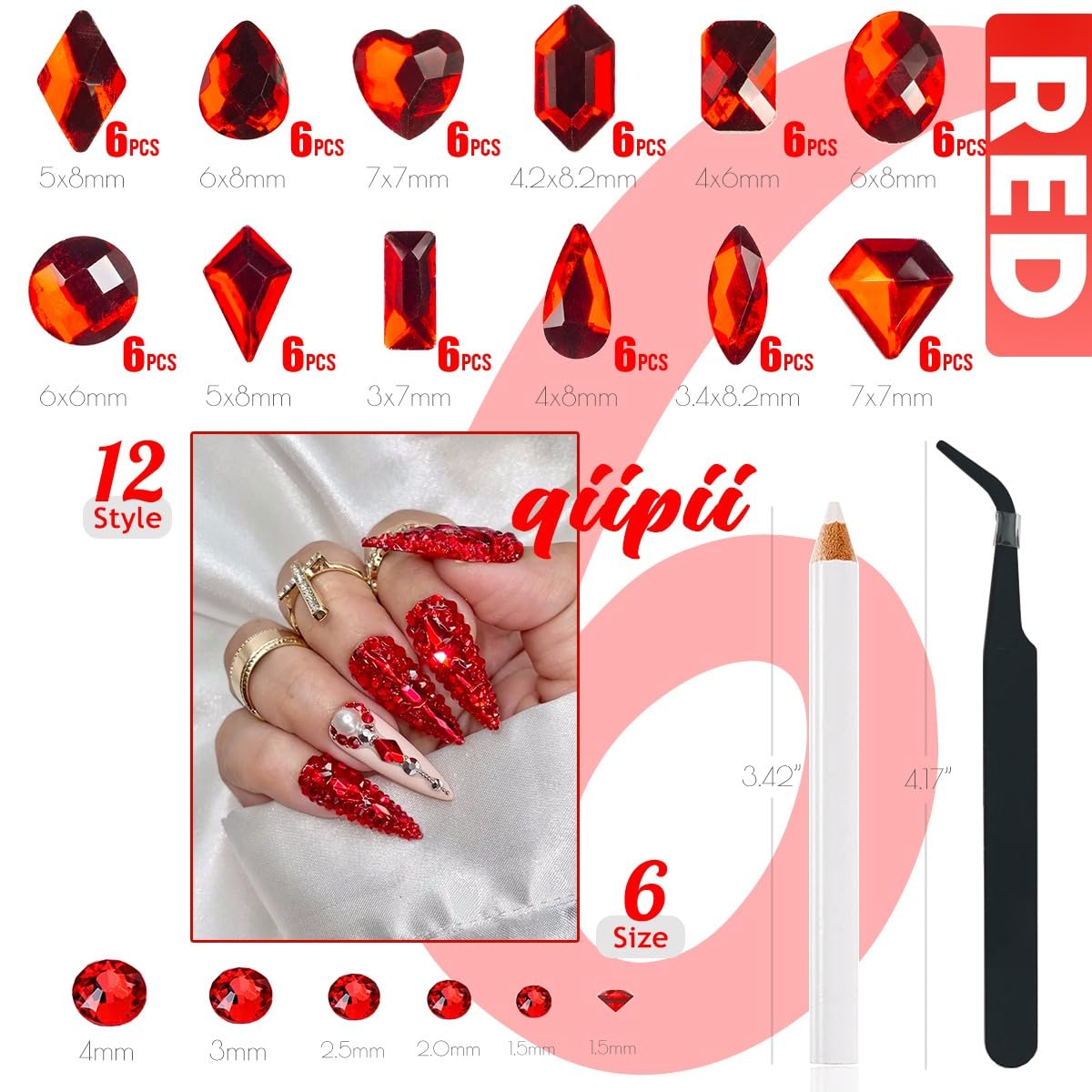 Stainless steel tweezers and pickup pen for rhinestone application