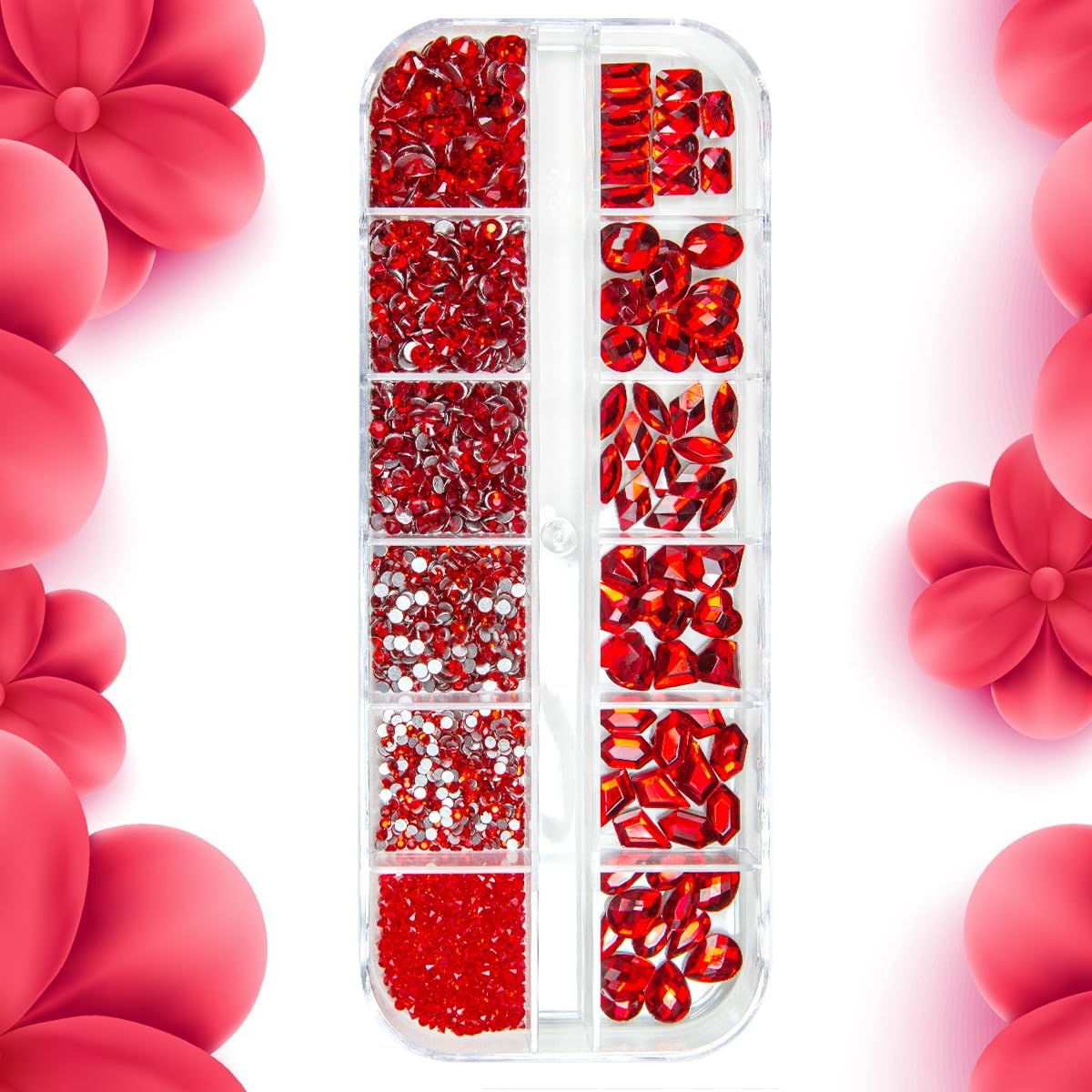DIY craft application of qiipii red rhinestones on accessories