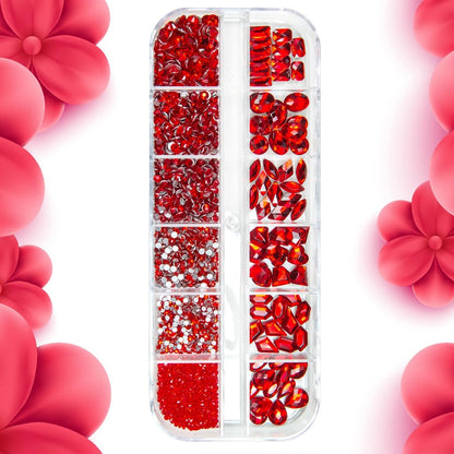 DIY craft application of qiipii red rhinestones on accessories