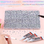 Belleboost 30000 pieces resin rhinestone kit 24 grid storage box