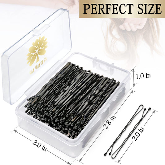 KANPRINCESS one hundred piece hair pins set showcasing the protective ball tips for pain free styling.