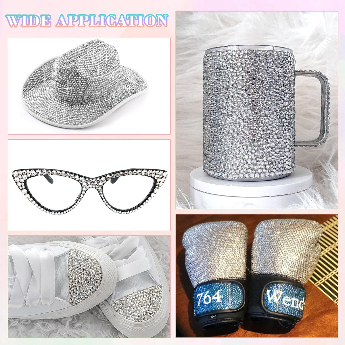 Belleboost 30000 pieces resin rhinestone kit craft application example
