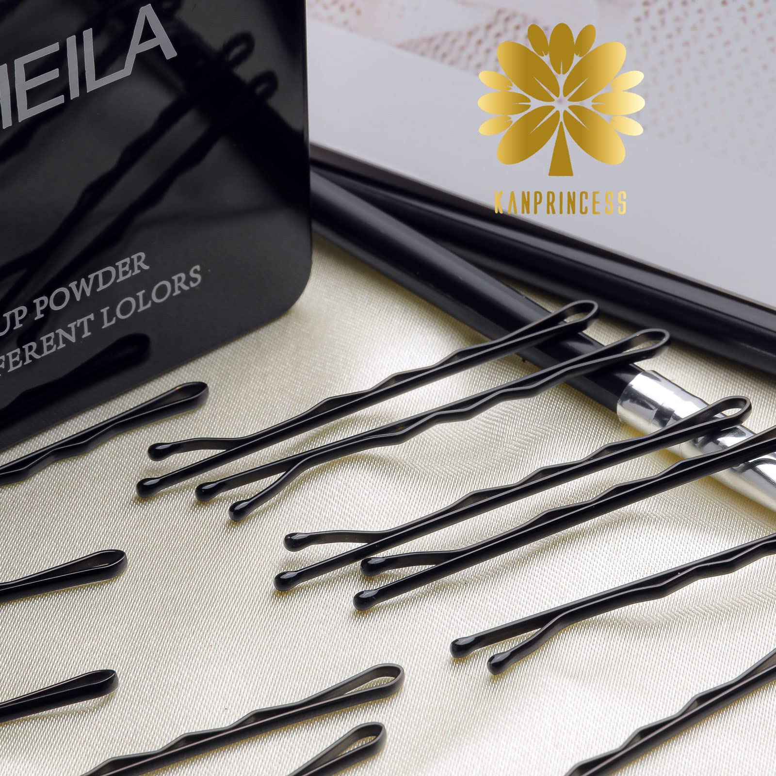 Close up look at the high quality finish of premium imported two inch styling pins.