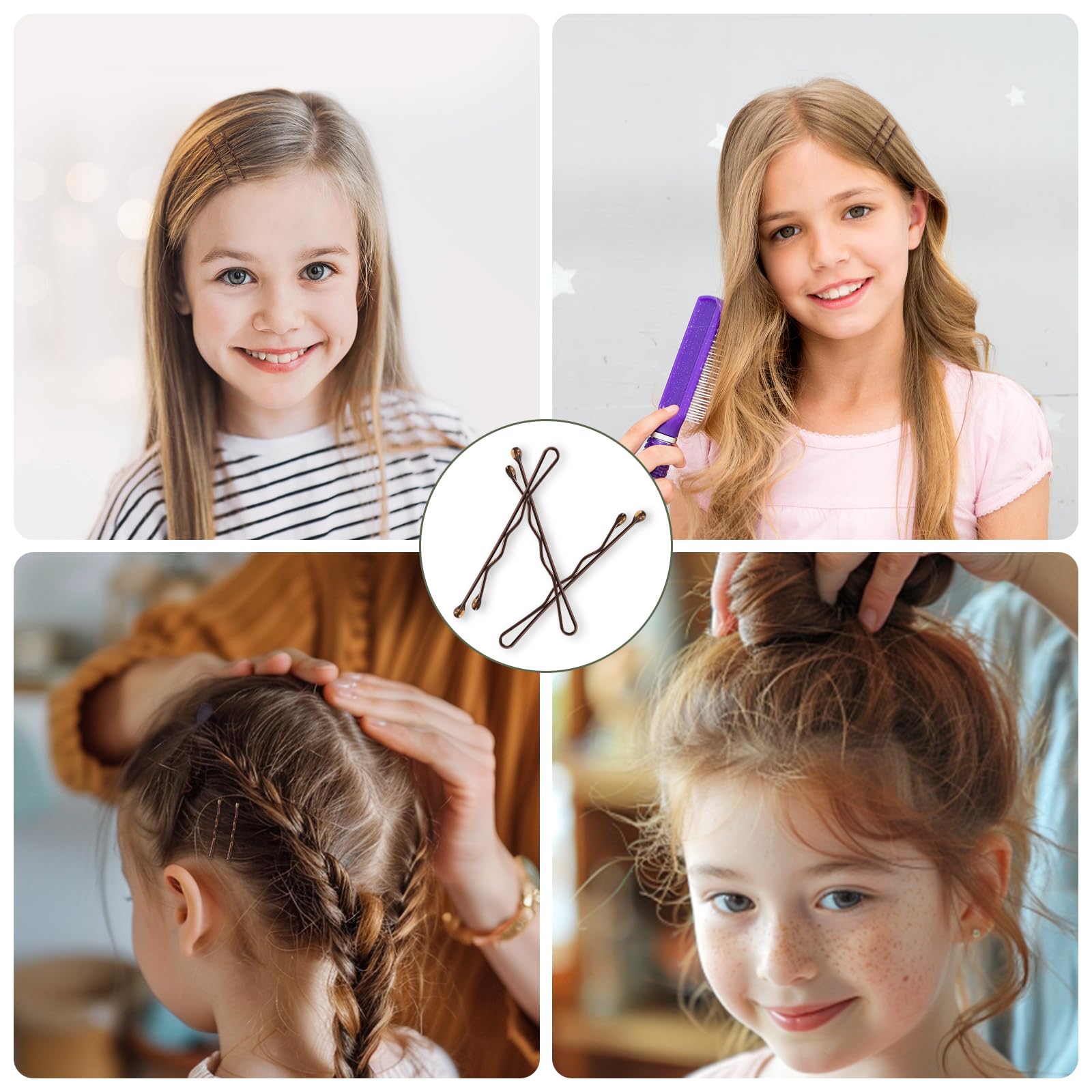 Close up of double smooth coated tips on small hair accessories