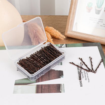 Side view of 1.38 inch mini bobby pins demonstrating size comparison