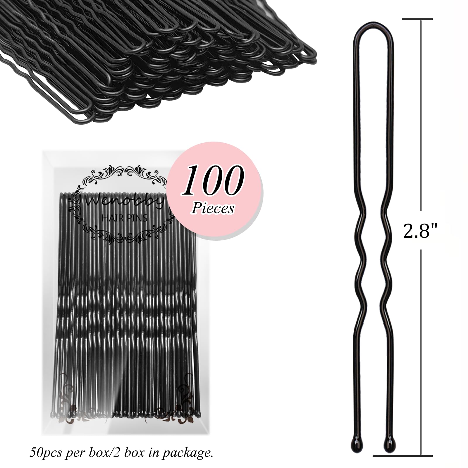 Anti slip professional hair styling pins with round ball tips