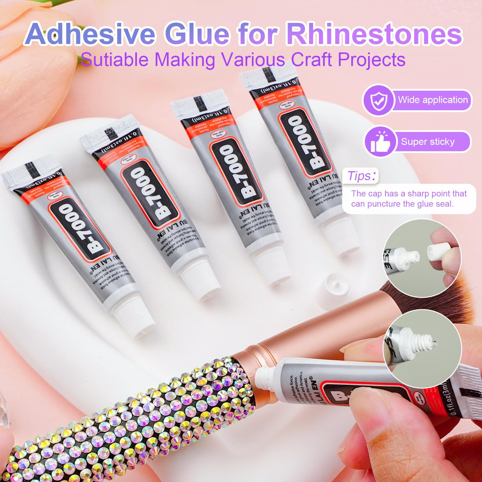 Example of resin jelly rhinestones used for nail art