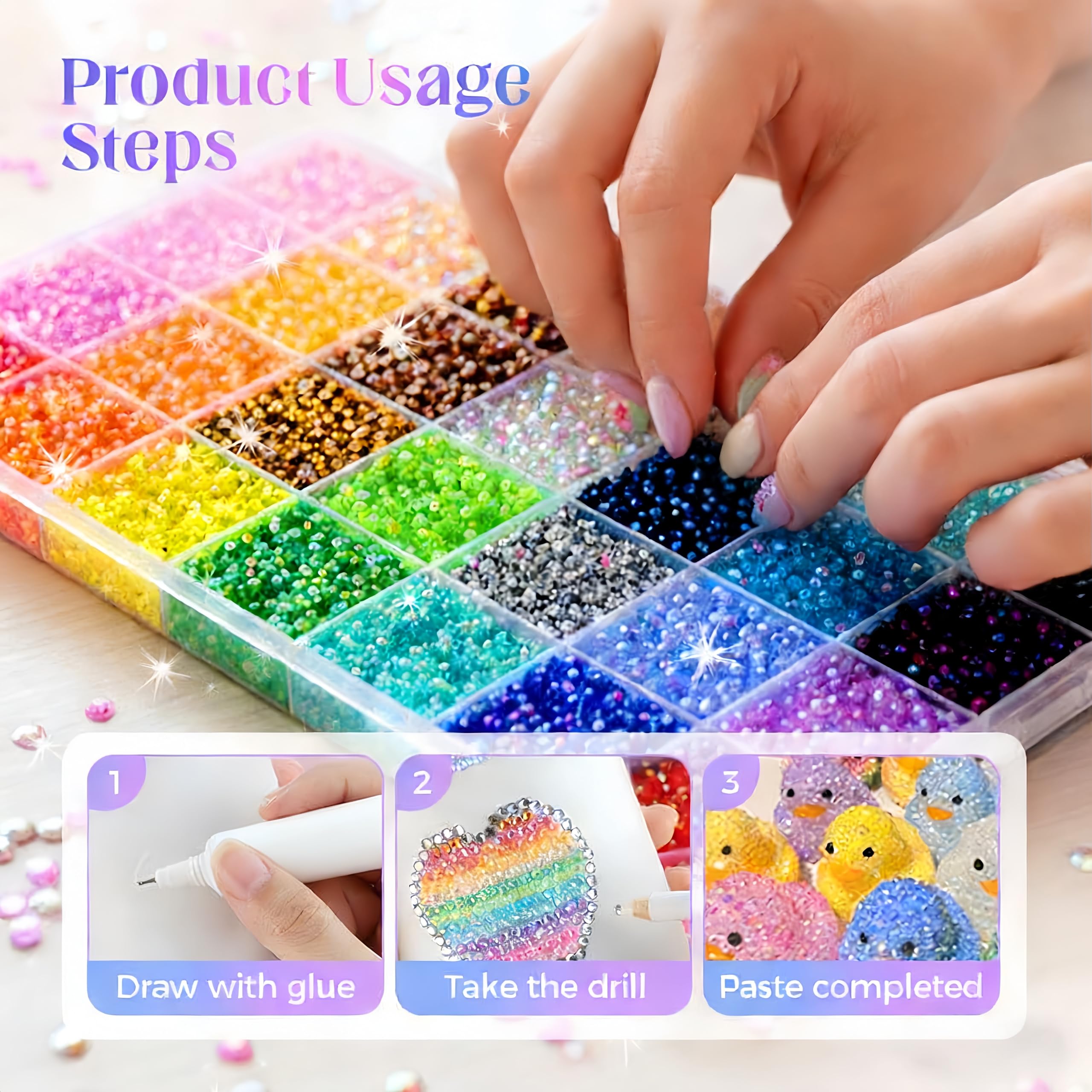 Tools included in the Foxiod bedazzling kit showing glue and tweezers