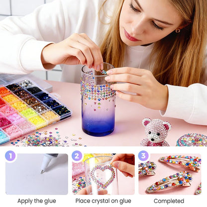 Bedazzled shoes and tumblers created with Foxiod rhinestone kit